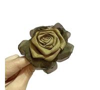Fermaglio for capelli con fiore di chiffon, rosa e camelia, for le feste in riva al mare, for donne e ragazze(Olive)