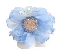 Fermaglio for capelli con fiore di garza grande - Fermaglio for bagno in tessuto for donna - Gioielli for la testa for afferrare i capelli(BlueWhite)