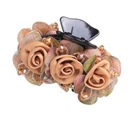 Fermaglio for capelli con forcina Copricapo Accessori for capelli da donna Fermaglio in tessuto Fiore for capelli di medie dimensioni Fermaglio for capelli con forcina Fermaglio for capelli(Khaki)