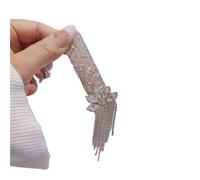 Fermaglio for capelli con nappa di cristallo, frangia laterale sulla fronte, ornamento accessorio con una sola parola(Light Pink Tassel Ha)