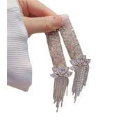 Fermaglio for capelli con nappa di cristallo, frangia laterale sulla fronte, ornamento accessorio con una sola parola(Two Pack(Light Pink)