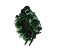 Fermaglio for capelli Copricapo Donna Fiore Fermaglio Indietro Testa Squalo Fermaglio Temperamento Forcina(Emerald)