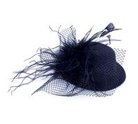 Fermaglio for capelli da donna, con pizzo lucido, cappello, fascinator, accessori for fiori e piume(White)