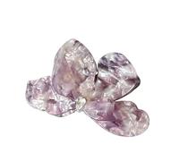 Fermaglio for capelli dallo stile squisito, alla moda e versatile, compatibile con lo squalo da donna(Purple floral fragme)