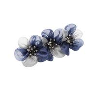 Fermaglio for capelli Fiore Fermaglio for capelli a molla Fermaglio for capelli in tessuto di cristallo Accessori for capelli Fermaglio tutto in uno(navy Blue)