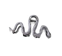 Fermaglio for capelli in metallo con motivo serpente, semplice fermaglio for squalo, fermaglio for capelli(Black)