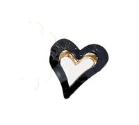 Fermaglio for capelli mezzo-up Morsetto for squalo coda di cavallo alta con da donna Accessori piccoli a forma cuore Design in lega(Black Heart)