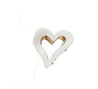 Fermaglio for capelli mezzo-up Morsetto for squalo coda di cavallo alta con da donna Accessori piccoli a forma cuore Design in lega(White love heart)