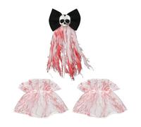 Fermaglio gotico per Halloween con teschio | 3 fermagli e braccialetto sanguinoso per eventi a tema gioco di ruolo, cosplay, fotografia e giorno di