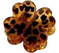 Fermaglio magnetico per capelli a quattro foglie, stampa leopardata, in plastica PP, accessorio per capelli con chiusura sicura, stile arte moderna, per donne e ragazze, da indossare tutti i giorni