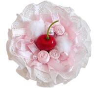 Fermaglio Per a Forma Di Cappello Compleanno, Cappelli Festa, Fermagli Per Con Torta Di Ciliegie, Graziosi Accessori Per in Pizzo Con Fiocco Lolita Per Ragazze, Bambine E