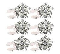 Fermaglio per bottoni con strass, per camicie, eleganti, con strass, gemelli staccabili, 6 pezzi, per matrimoni, riunioni, feste