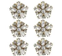 Fermaglio per bottoni con strass, per camicie, eleganti, con strass, gemelli staccabili, 6 pezzi, per matrimoni, riunioni, feste