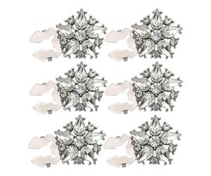 Fermaglio per bottoni con strass, per camicie, eleganti, con strass, gemelli staccabili, 6 pezzi, per matrimoni, riunioni, feste