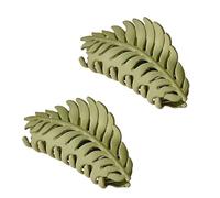 Fermaglio per capelli, 2 fermagli per capelli a forma di foglia verde con molti denti, clip per artigli grandi, 8,9 cm, foglie antiscivolo, clip per capelli per donne e ragazze, accessori per capelli