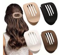 Fermaglio per capelli a becco d'anatra, set da 4 pezzi, forte tenuta per tutti i tipi di capelli, denti piatti antiscivolo, elegante design opaco (opaco)