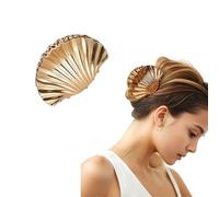 Fermaglio per capelli a conchiglia da 5,1 cm, piccole conchiglie dorate, accessori per capelli da sirena, costume da sirena, da donna, in metallo, per donne e ragazze