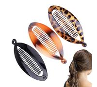 Fermaglio per capelli a denti larghi - Set di per lo styling a banana da 3 pezzi, design con impugnatura antiscivolo, di tenuta sicura | Accessorio per capelli vitali per matrimoni,