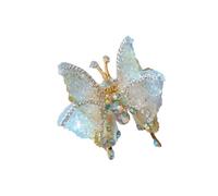 Fermaglio per capelli a farfalla 3D per ragazze, elegante fermaglio per capelli con ali mobili con strass scintillanti per donne