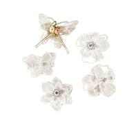 Fermaglio per capelli a farfalla ricamato, morbido e confortevole, set di forcine per capelli per ragazze