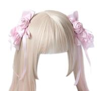 Fermaglio per capelli a forma di becco d'anatra a forma di fiore di rosa Harajuku, 2 pezzi, per coda di cavallo, forcine per capelli per adolescenti e bambini