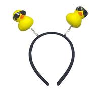 Fermaglio per capelli a forma di becco d'anatra in stile cartone animato, avvolto in panno giallo con cerchietto per capelli a molla in peluche