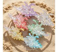 Fermaglio per capelli a forma di conchiglia iridescente 3D per donne, accessorio per capelli elegante e raffinato stile vacanza giallo,rosa,Viola,verde,blu,TrasparenteAnimale,GraficoPolistirolo