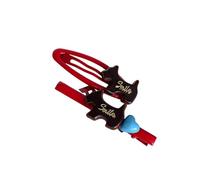 Fermaglio per capelli a forma di cuore con cane giapponese coreano, accessorio per donne e ragazze, in acetato, leggero, portatile, con design a forma di cuore