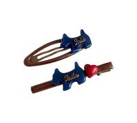 Fermaglio per capelli a forma di cuore con cane giapponese coreano, accessorio per donne e ragazze, in acetato, leggero, portatile, con design a forma di cuore