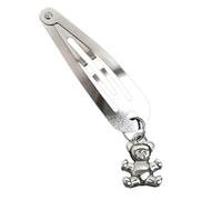 Fermaglio per capelli a forma di cuore con orso, in metallo, con teschio, elegante, accessorio per capelli per donne e ragazze