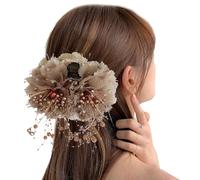 Fermaglio per capelli a forma di da donna con gemme e forcine per capelli a forma di , con perline e nappine, forcine per capelli, fiori finti per la spiaggia