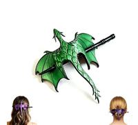 Fermaglio per capelli a forma di drago medievale, forcina per capelli vichinga, rinascimentale, gotica e fantasy, fermaglio per capelli a forma di ala di drago medievale (04#)