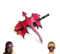 Fermaglio per capelli a forma di drago medievale, forcina per capelli vichinga, rinascimentale, gotica e fantasy, fermaglio per capelli a forma di ala di drago medievale (02#)