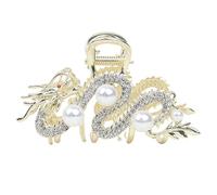 Fermaglio per capelli a forma di drago zodiiaco, in metallo | elegante fermaglio per capelli decorato con perle, ornamento culturale simbolico, gioiello raffinato alla | regalo di complea