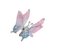 Fermaglio per capelli a forma di farfalla con ali mobili, per bambine e ragazze, clip a becco d'anatra con strass scintillanti da indossare