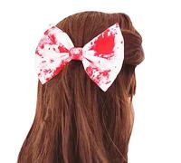 Fermaglio per capelli a forma di fiocco con macchie di sangue, fatto a mano, a forma di fiocco, accessorio per capelli