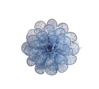 Fermaglio per capelli a forma di fiore, 15 cm, con applicazioni multistrato per vestiti, spilla per matrimoni, con clip per capelli (blu)