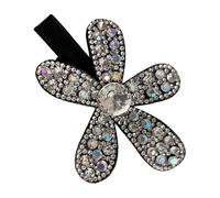 Fermaglio per capelli a forma di fiore, con strass, stile vintage, in metallo, scintillante, da donna, per vacanze, festival, viaggi, matrimoni, feste estive, tutti i giorni, capodanno, compleanno