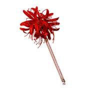 Fermaglio per capelli a forma di fiore di seta fatto a mano con nappe antiche Barrette costume cinese per matrimonio nuziale usura Han accessorio cinese