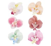Fermaglio per capelli a forma di fiore in tessuto, 6 pezzi, accessori per acconciature da sposa, fermaglio a becco d'anatra, per eventi in spiaggia, cosplay, decorazione per capelli