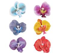Fermaglio per capelli a forma di fiore in tessuto, 6 pezzi, antiscivolo, per feste in spiaggia, eventi nuziali, vacanze, styling orchidee