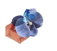 Fermaglio per capelli a forma di fiore, ornamento per capelli, orchidea rosa, forcina laterale per capelli, fermaglio per capelli bohémien (blu)