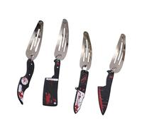 Fermaglio per capelli a forma di forbice con macchie di sangue, fatto a mano, a forma di frangia spaventosa, clip a becco d'anatra