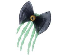 Fermaglio per capelli a forma di mano con scheletro in pizzo rosa alla moda per Halloween, feste ed eventi a tema