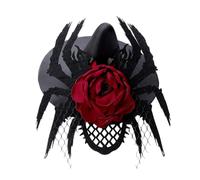 Fermaglio per capelli a forma di rosa per Halloween, cappello da strega scuro, accessorio per lo styling dei capelli