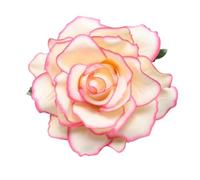 Fermaglio per capelli a forma di rosa, stile hawaiano, da viaggio, per spose e damigelle d'onore, accessori per capelli per feste di nozze (bordo rosa)
