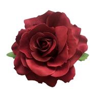 Fermaglio per capelli a forma di rosa, stile hawaiano, da viaggio, per spose e damigelle d'onore, accessori per capelli per feste di nozze (rosso scuro)