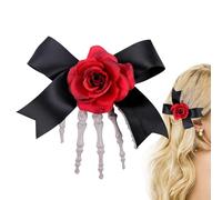 Fermaglio per capelli a forma di scheletro per Halloween, divertente fermaglio per Halloween, con teschio e teschio