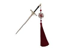 Fermaglio per capelli a forma di spade, con nappe, alla moda, in lega, adatto per feste e cosplay