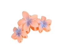 Fermaglio per capelli a forma di squalo, 11 cm, colore caramella, con 3 fiori, grande sfumatura, accessorio per capelli per donne e ragazze (M-arancione blu)